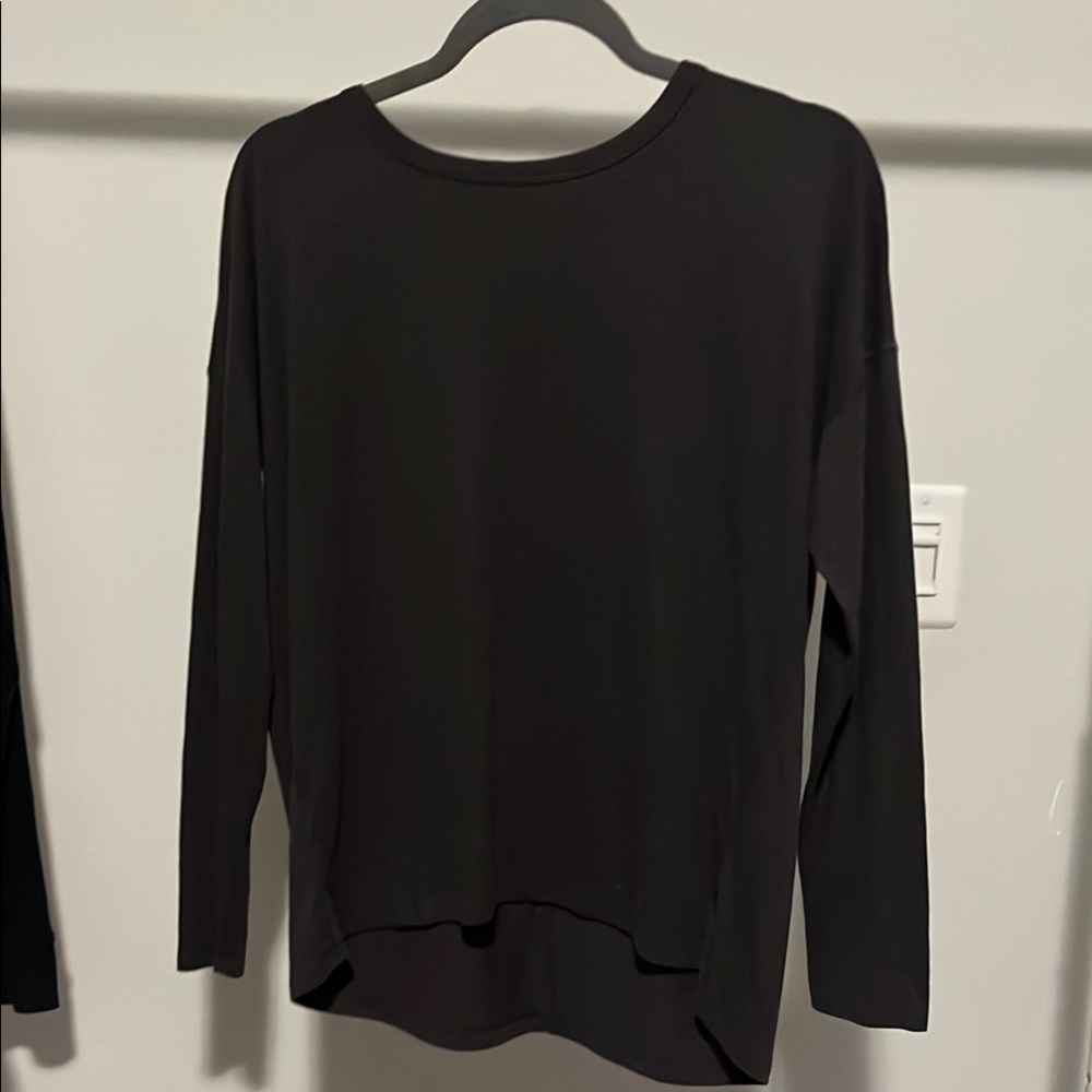 Lou & Grey Black Relaxed 3/4 Sleeve Tee
